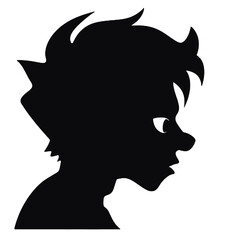 Angry Goblin Silhouette – Vector Illustration for Dark Fantasy Art