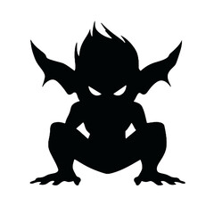 Chilling Goblin Silhouette – Vector Graphic for Halloween and Scary Themes