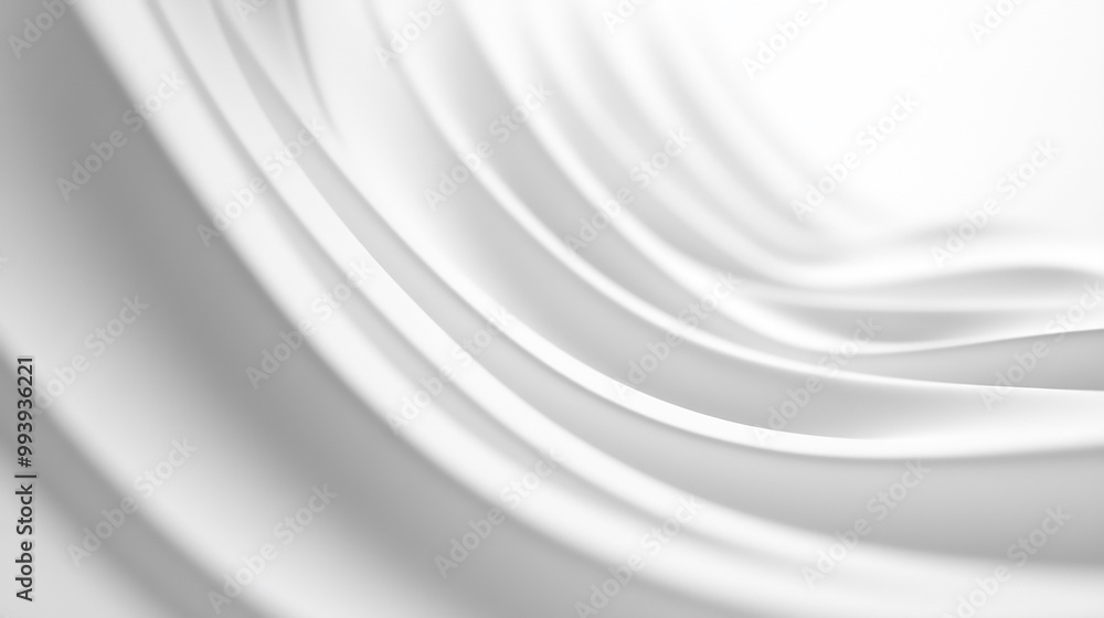 Poster layered white surfaces create a dynamic, abstract tunnel leading to a bright light source