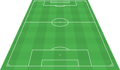 Football fields top view. Soccer grass fields with chalk lines. Green grass field background. Vector Football - Soccer Field. Scheme and marking of the football field, soccer field.