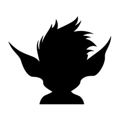 Goblin Warrior Silhouette – Dark Vector Illustration for Medieval Fantasy Designs