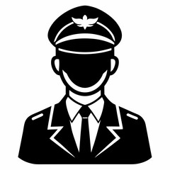 Pilot Black Vector silhouette
