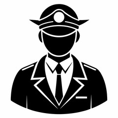 Pilot Black Vector silhouette