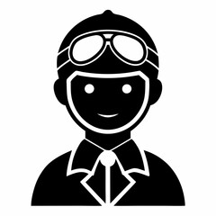 Pilot Black Vector silhouette