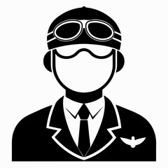 Pilot Black Vector silhouette
