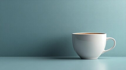 Fototapeta premium Minimalistic Coffee Cup on a Plain White Surface Perfect for Modern Lifestyle Imagery