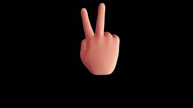 Rock, paper and scissors hand gestures on alpha channel background