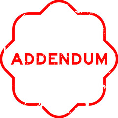 Fototapeta premium Grunge red addendum word rubber seal stamp on white background