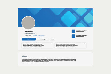 Linkedin banner mockup, profile page mockup presentation modern abstract banner template
