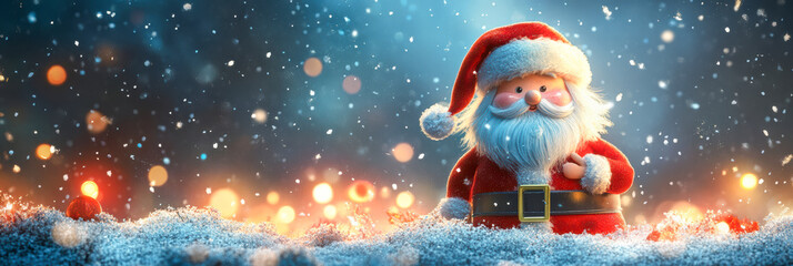 Santa Claus figure in the snow