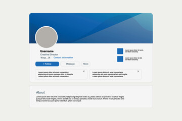 LinkedIn Social Media abstract wavy background Mockup Template Simple Page Profile