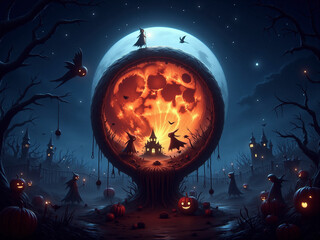 Halloween on apple tart 