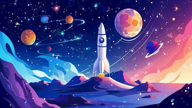 stars space home background illustration galaxy universe, planets moon, rocket exploration stars space home background AI generated