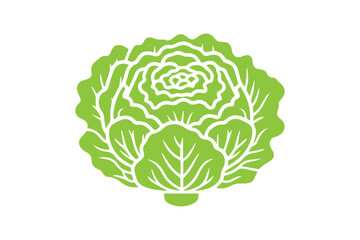 Cabbage vector elements silhouette isolated in white background