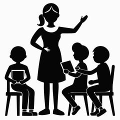 Teacher  Black Vector silhouette
