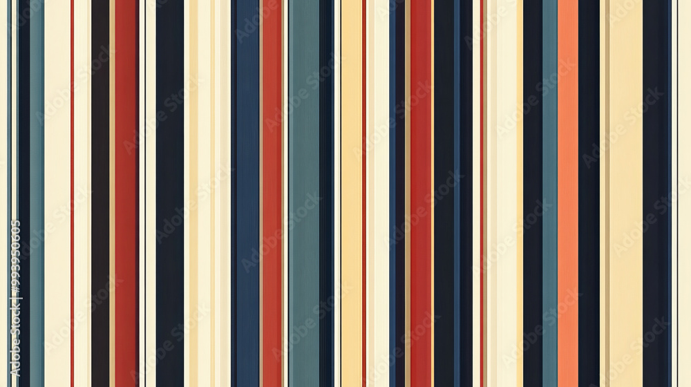 Wall mural seamless tilable pattern with colorful vertical stripes in varying widths
