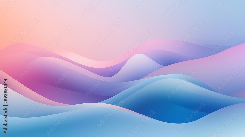 Poster background with abstract gradient shapes, soft color transitions