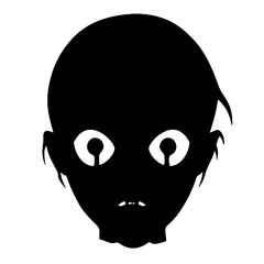 Scream Horror Face Silhouette Vector Illustration Transparent Background