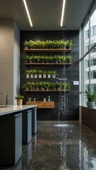 Workplace featuring water-saving technology and sustainability innovations.