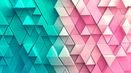 Fototapeta premium Abstract geometric pattern featuring soft pastel colors in a three-dimensional origami style ideal for backgrounds.
