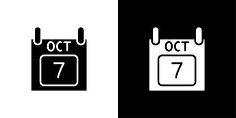 7 october date icon set vector illustration