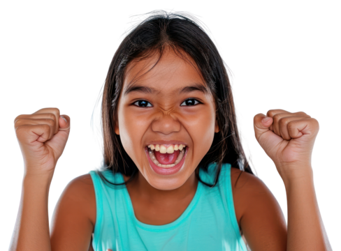 PNG Filipino girl happy shouting person female.