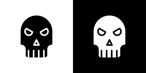 Evil skull icon set vector illustration