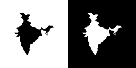 Indian map icon set vector illustration