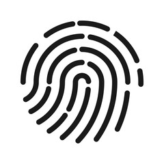 fingerprint lock secure security logo vector icon illustration