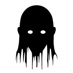 Terrifying Face Silhouette – Dark Vector Art for Horror Projects