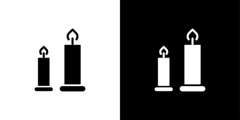 Shabbat candles icon set vector illustration