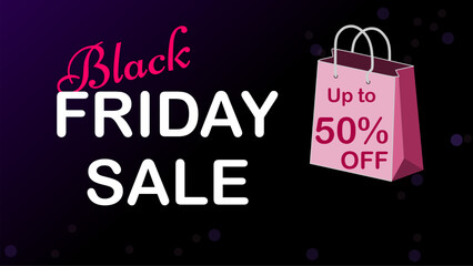 "Black Friday Sale" banner or poster with special discount offer for product, shop or business sales promotions.