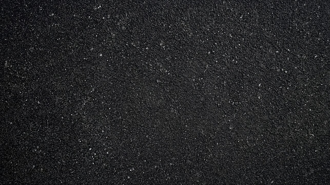 Rough black asphalt surface with a gritty texture and scattered stones