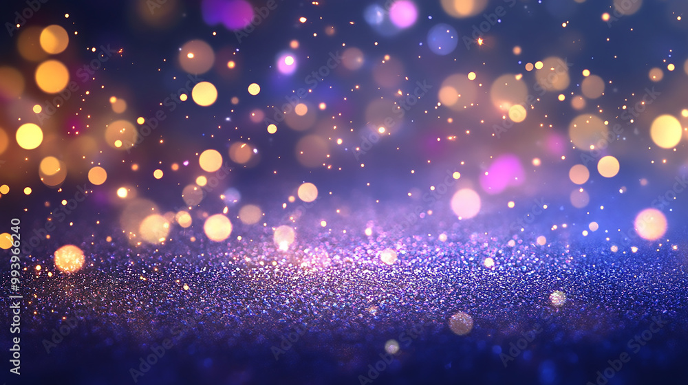 Aufkleber golden abstract background with rainbow light and sparkling bokeh