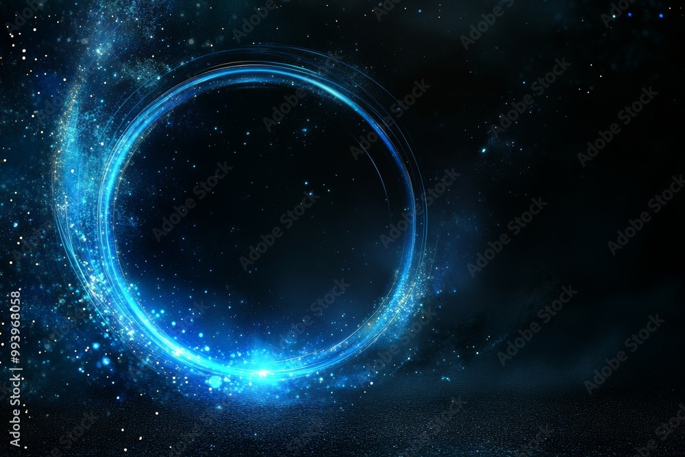Poster a neon background with luminous swirling, a shining spiral cover, black elegant. sparks particles, a