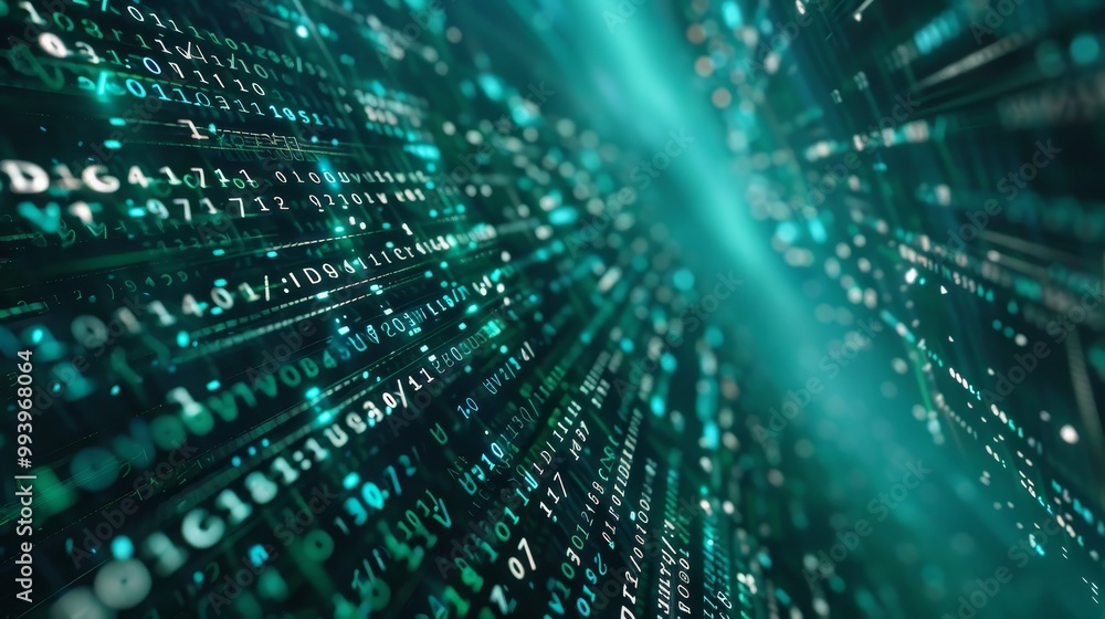 Aufkleber Digital background. Binary coding. Typing computer code. UHD resolution.