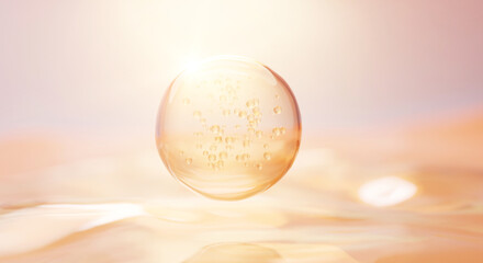 serum and vitamin drop on skin cell. serum through the skin layer and reduce up saggy skin of the skin cell. 3d rendering.