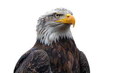 Obraz premium Bald Eagle Portrait on Transparent Background, Symbol of American Strength and Freedom