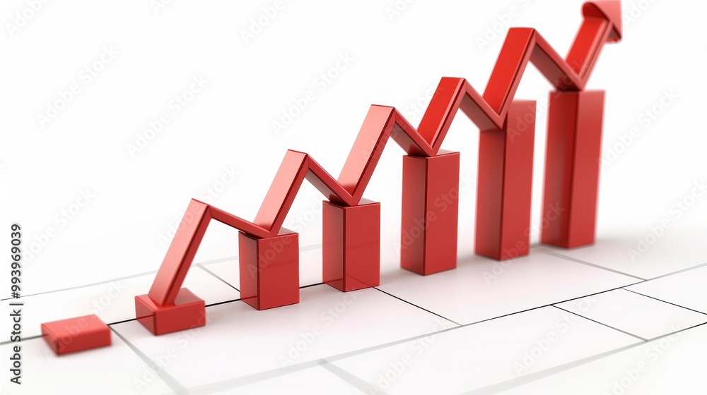 Poster Isolated, matte graph showing decreasing values.