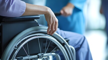 Fototapeta premium Disabled Man in Wheelchair Seeking Independence and Empowerment