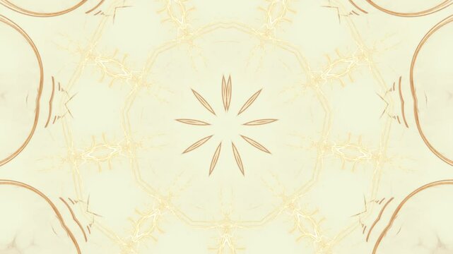 bl&uuml;tenf&ouml;rmige pastellfarbende symmetrische Form, Mandala, Blume, Muster, braun, gelb