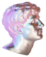 Obraz premium PNG A holography David sculpture head portrait adult art.