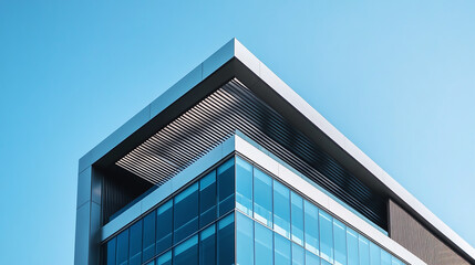 A modern cityscape with towering glass buildings