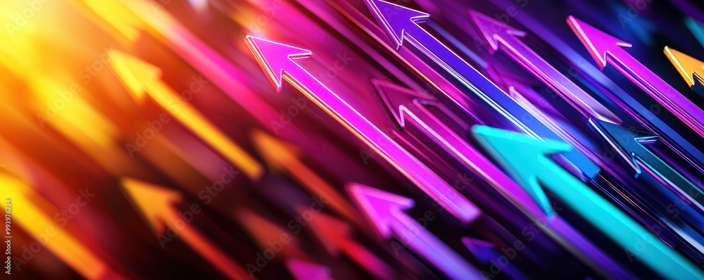 Aufkleber dynamic arrows in vibrant colors, creating a sense of movement and direction.