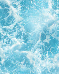 Fototapeta premium Detailed top view of light blue swimming pool water texture with gentle waves under white light