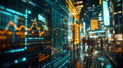 Fototapeta premium Investing money online in the stock market. Using digital currencies and blockchain technology. Buying and selling cryptocurrencies like Bitcoin and Litecoin on online platforms.