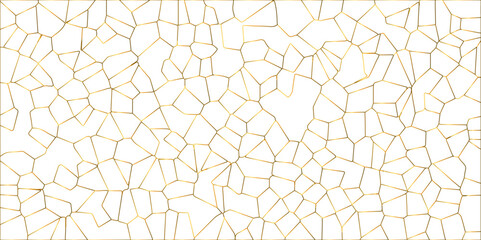 Beautiful white and gold crystallized polygon background. abstract light colorful stone tile pattern with shadow. modern wallpaper, trendy simple minimal geometric background abstract mosaic backd
