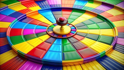 Fototapeta premium Colorful Spinning Game Board with Bright Sections and Dynamic Movement for Fun and Entertainment