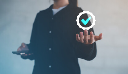 shows the sign of the top service Quality assurance, Guarantee, Standards, ISO certification and...
