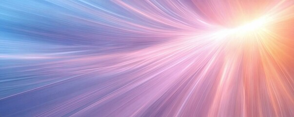 Soft beams of light radiating from a single point, pastel colors, ethereal and dreamlike, evoking a sense of tranquility.